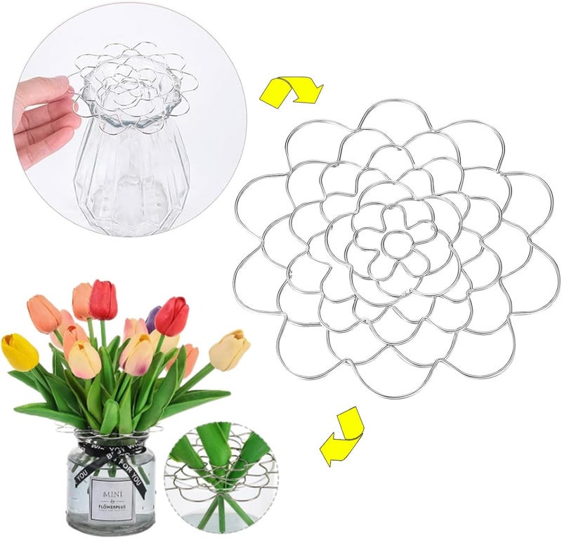 BetterJonny 6Pcs Flower Arrangement Holder, 4/5/6Inch Stainless Steel Wire Flower Arranging Tool DIY Floral Design Reusable Metal Frog Insert for Bouquets, Centerpieces, Tall/Short Vases - Image 2
